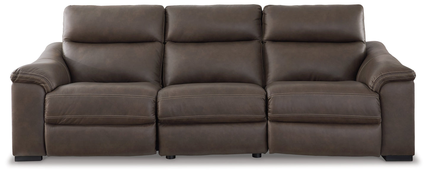 Salvatore Chocolate 3-Piece Power Sectional Reclining Sofa