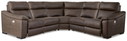 Salvatore Chocolate 5-Piece Power Reclining Sectional