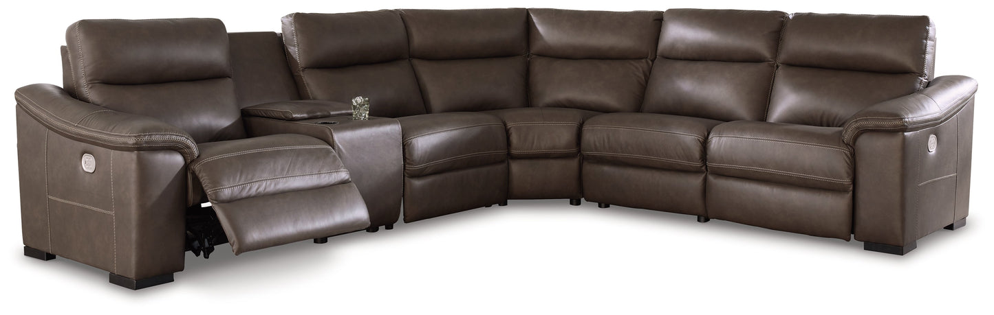 Salvatore Chocolate 6-Piece Power Reclining Sectional