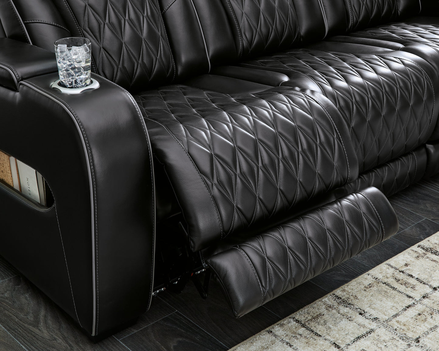 Boyington Black Power Reclining Sofa and Loveseat