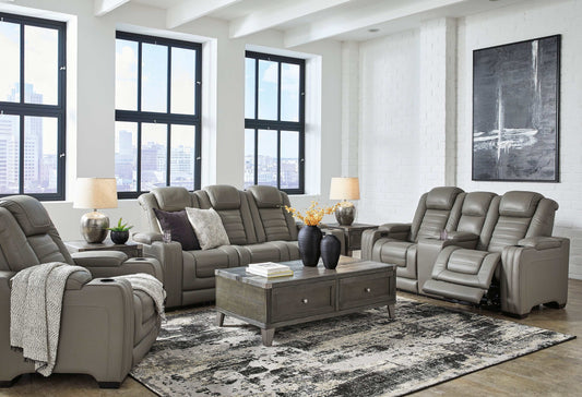 Backtrack Gray Power Reclining Living Room Set / 3pc