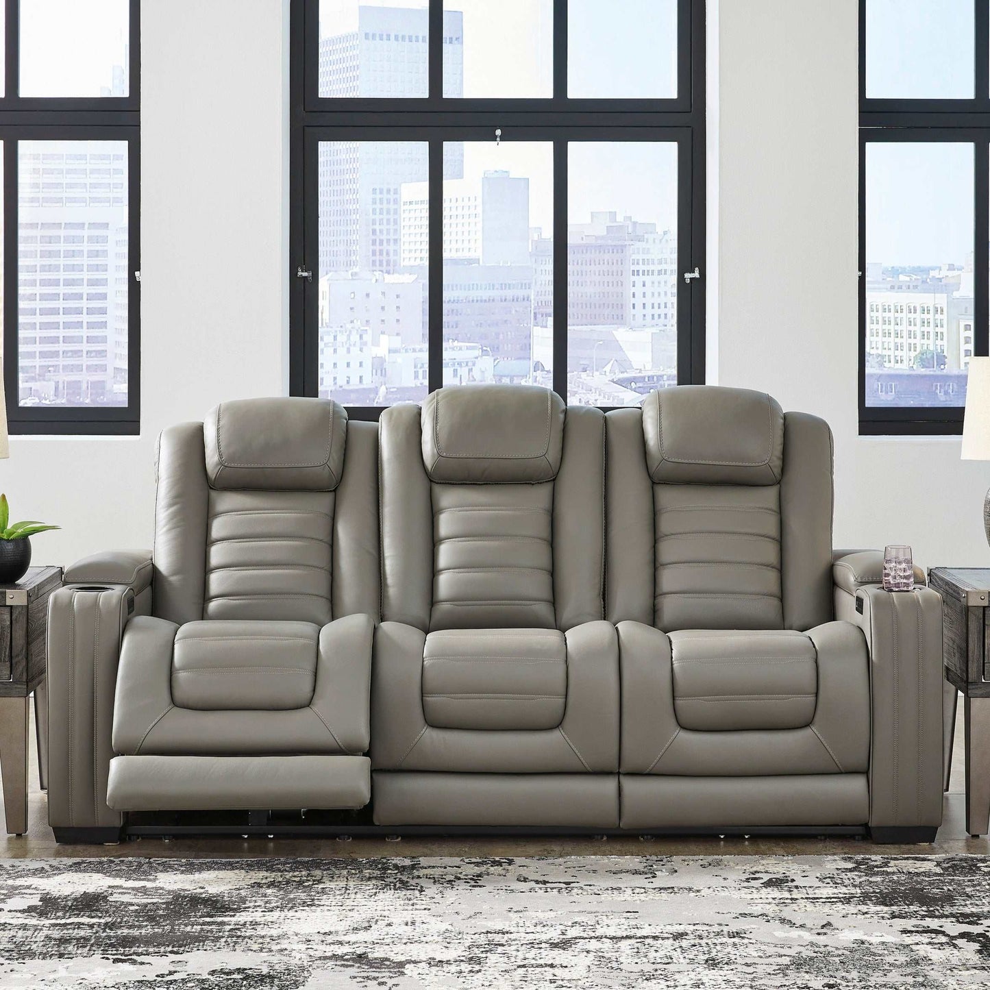 Backtrack Gray Power Reclining Sofa