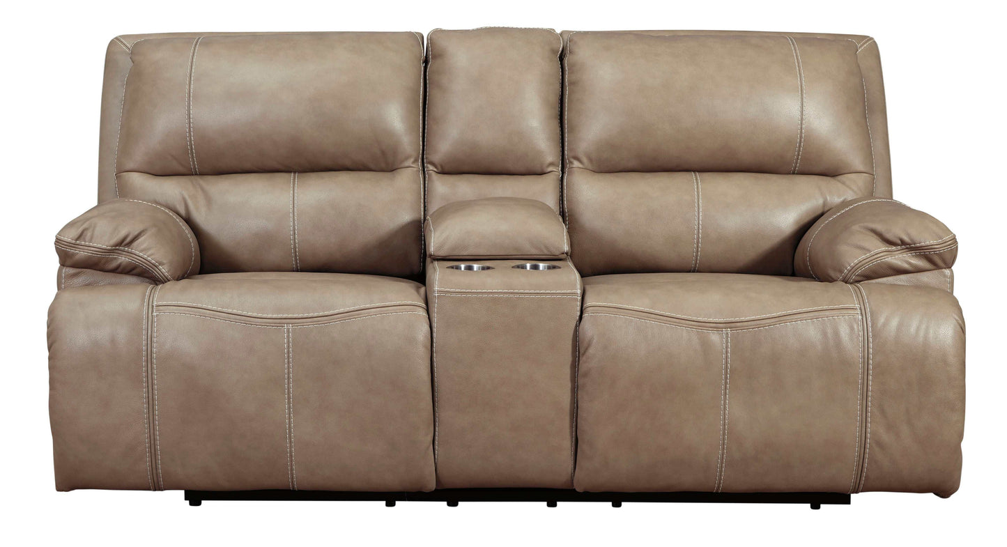 Ricmen Putty Power Reclining Loveseat w/ Console