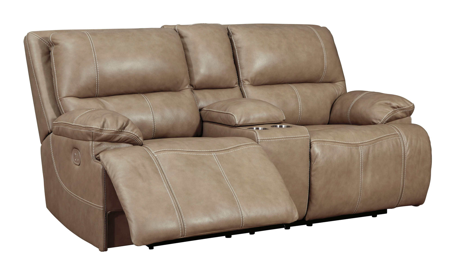 Ricmen Putty Power Reclining Loveseat w/ Console