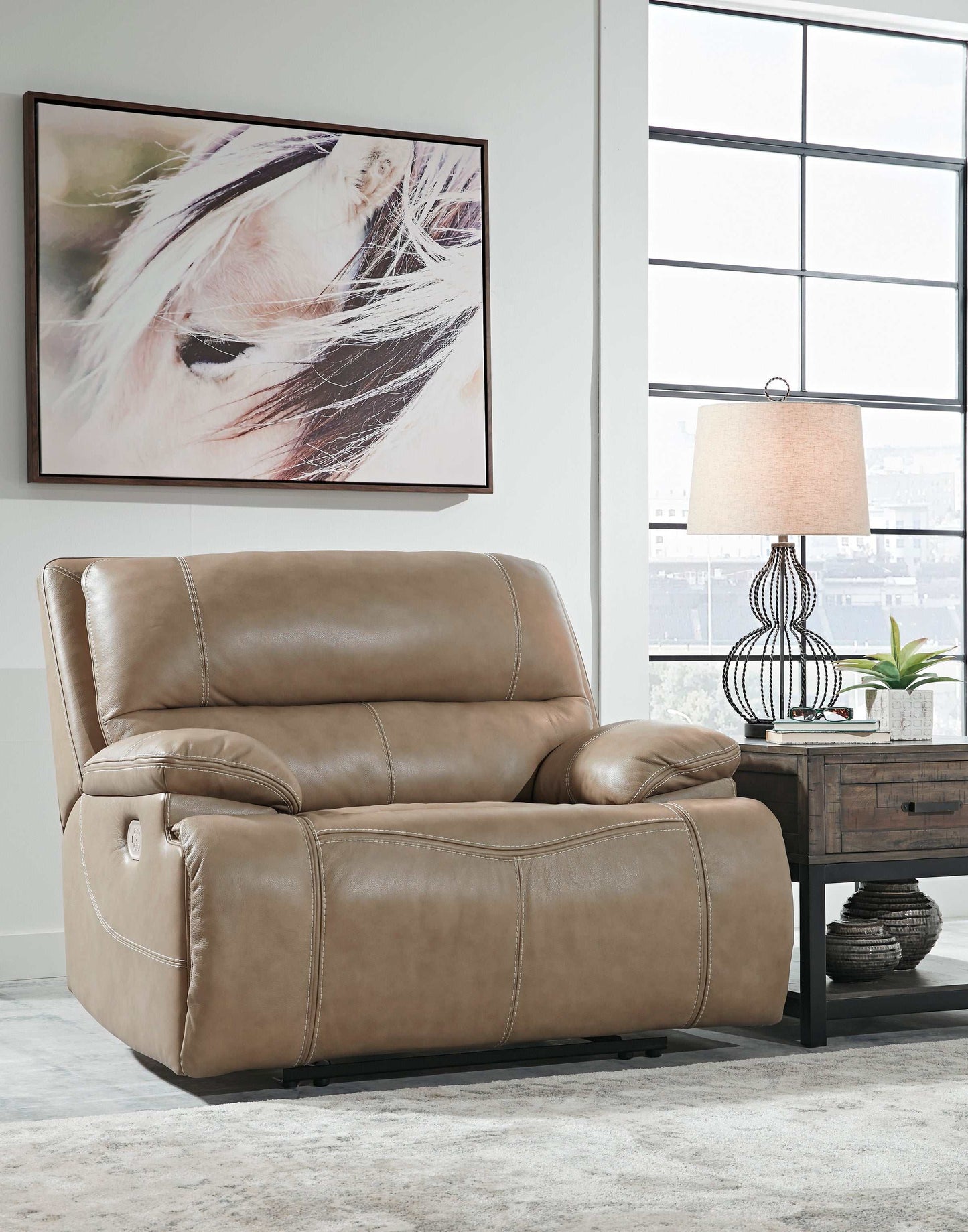 Ricmen Putty Oversized Power Recliner