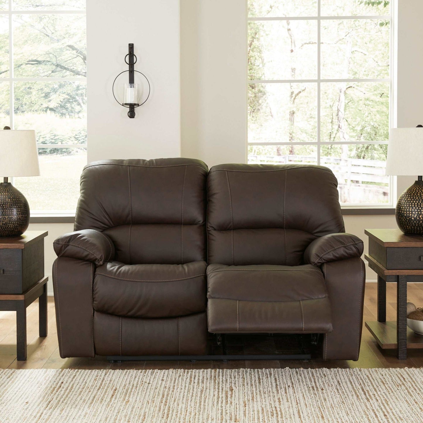 Leesworth Dark Brown Power Reclining Loveseat