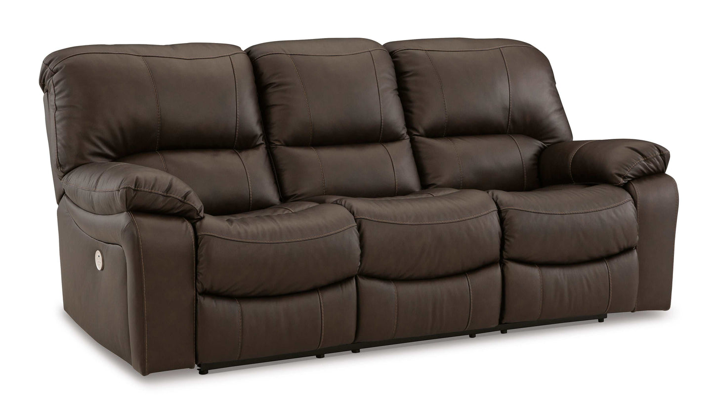 Leesworth Dark Brown Power Reclining Sofa