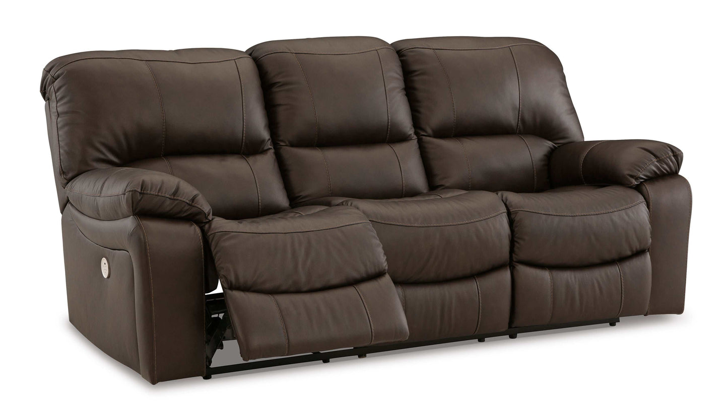 Leesworth Dark Brown Power Reclining Sofa