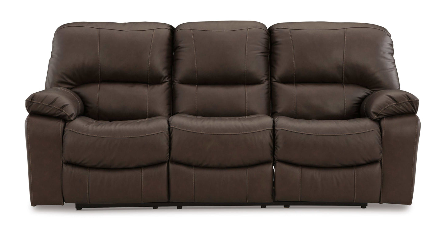 Leesworth Dark Brown Power Reclining Sofa