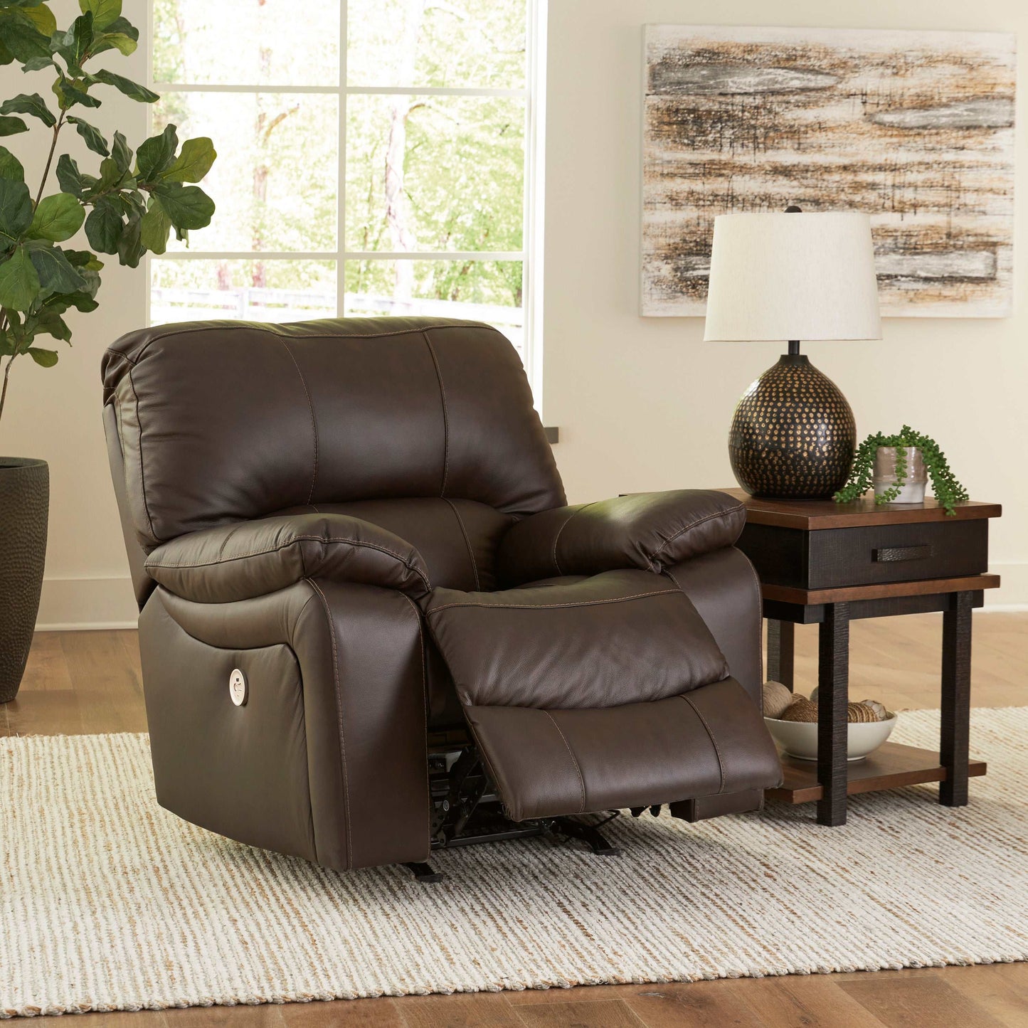 Leesworth Dark Brown Power Reclining Living Room Set / 3pc