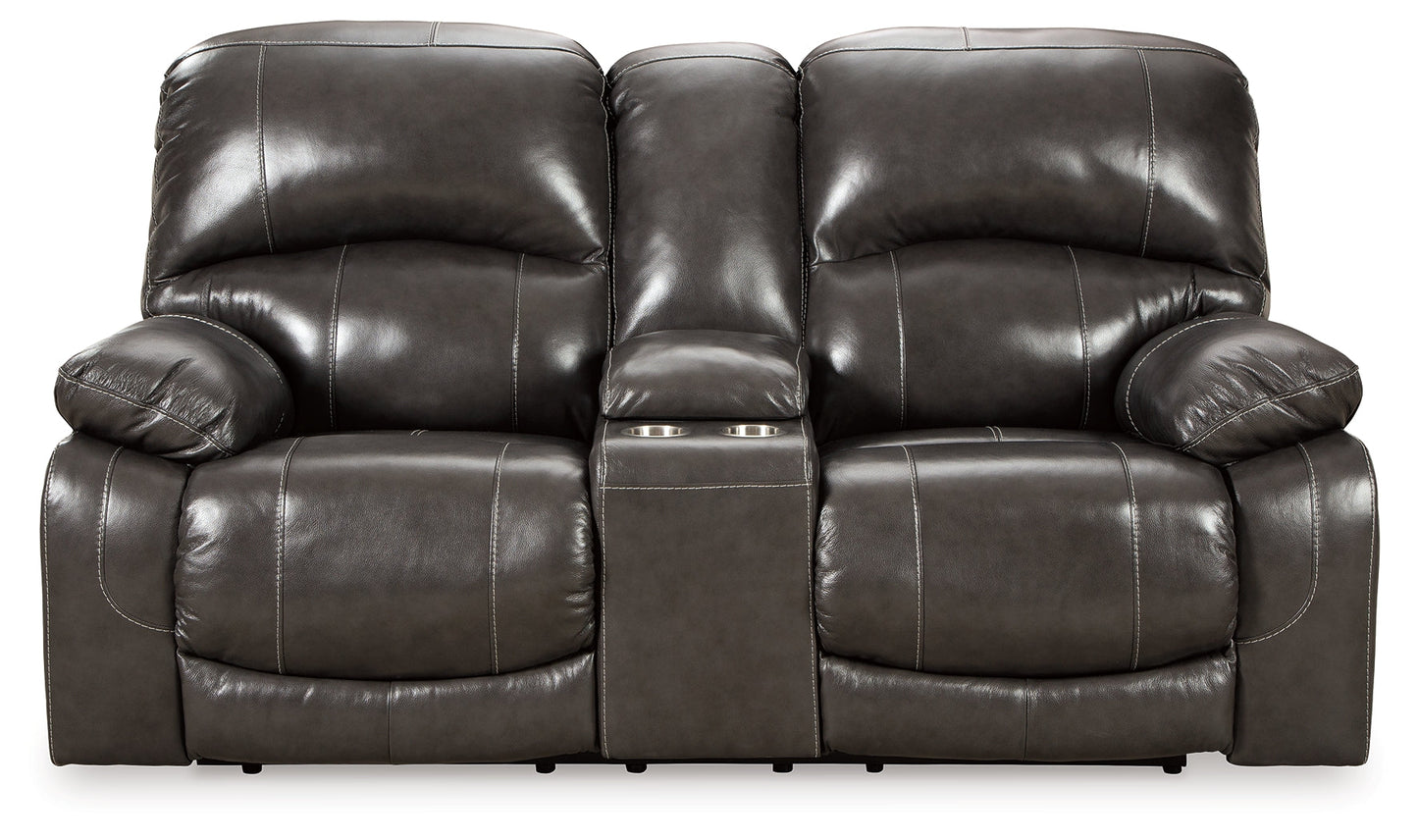 Hallstrung Gray Power Reclining Loveseat and Power Recliner