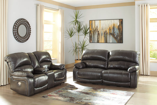 Hallstrung Gray Power Reclining Sofa and Loveseat