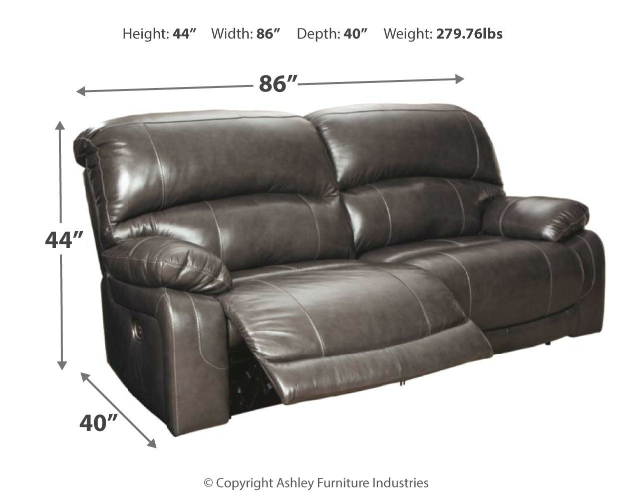 Hallstrung Gray Power Reclining Sofa