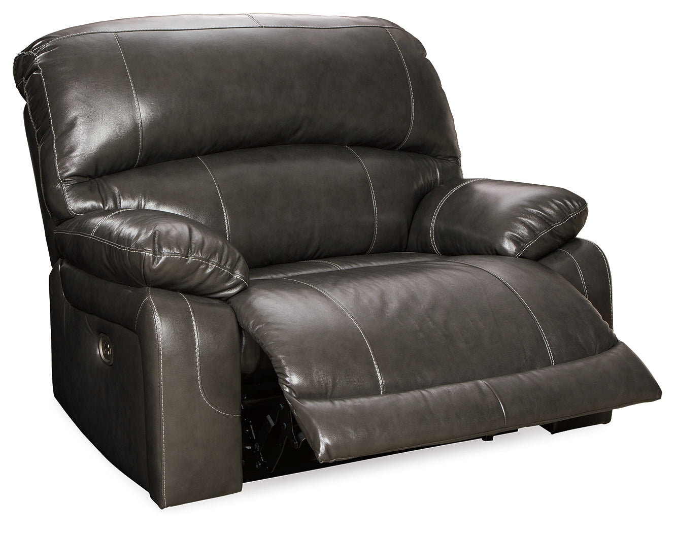 Hallstrung Gray Power Reclining Loveseat and Power Recliner