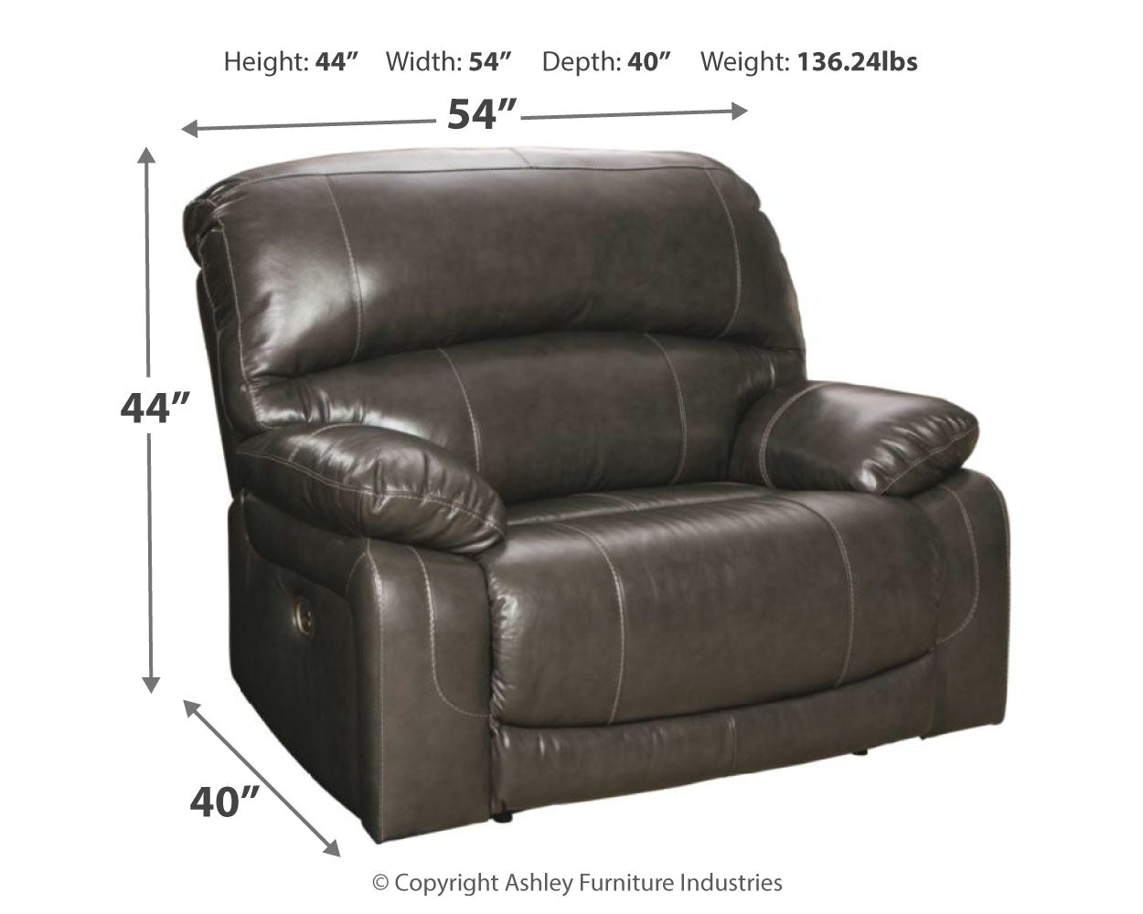 Hallstrung Gray Power Reclining Loveseat and Power Recliner