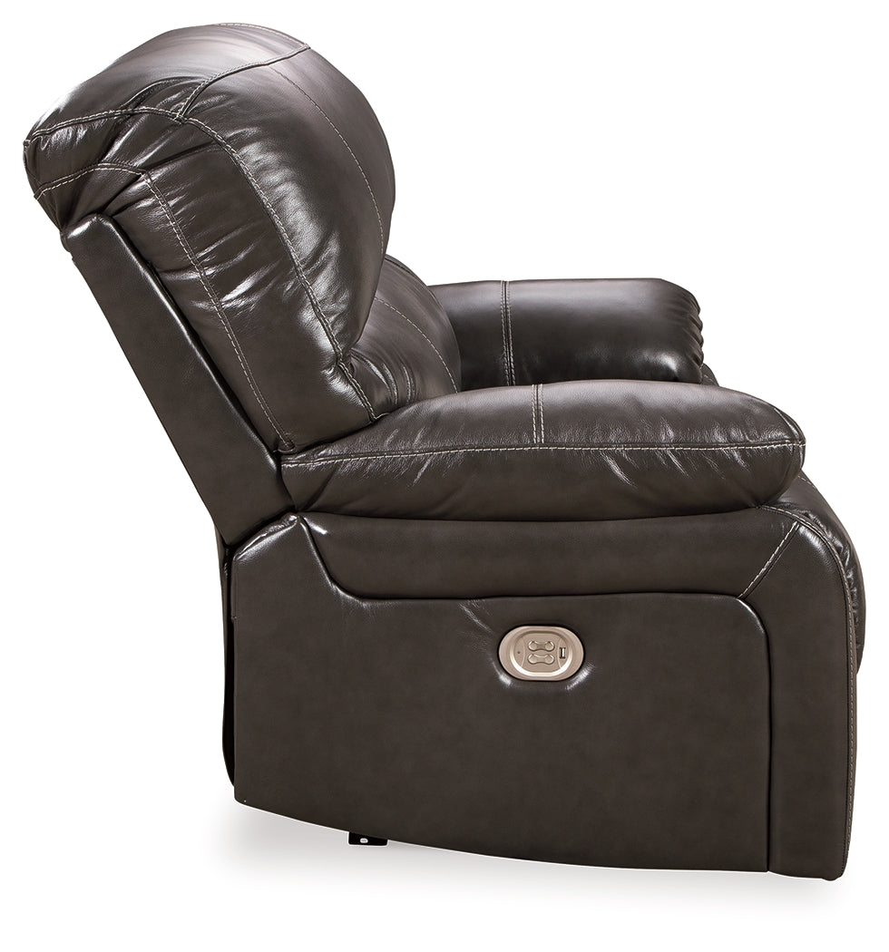 Hallstrung Gray Power Reclining Loveseat and Power Recliner