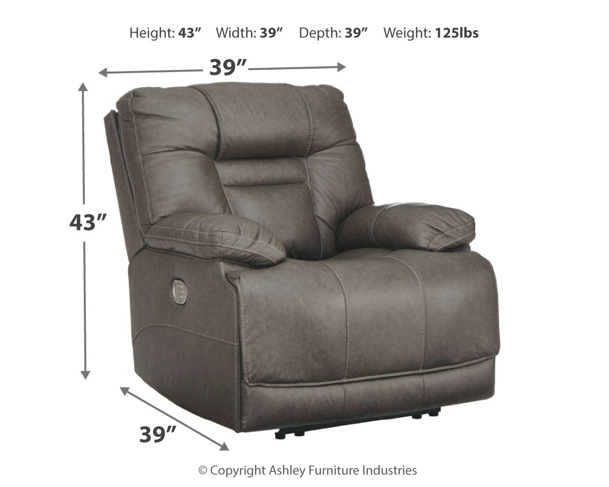 Wurstrow Smoke Power Reclining Sofa, Loveseat and Recliner