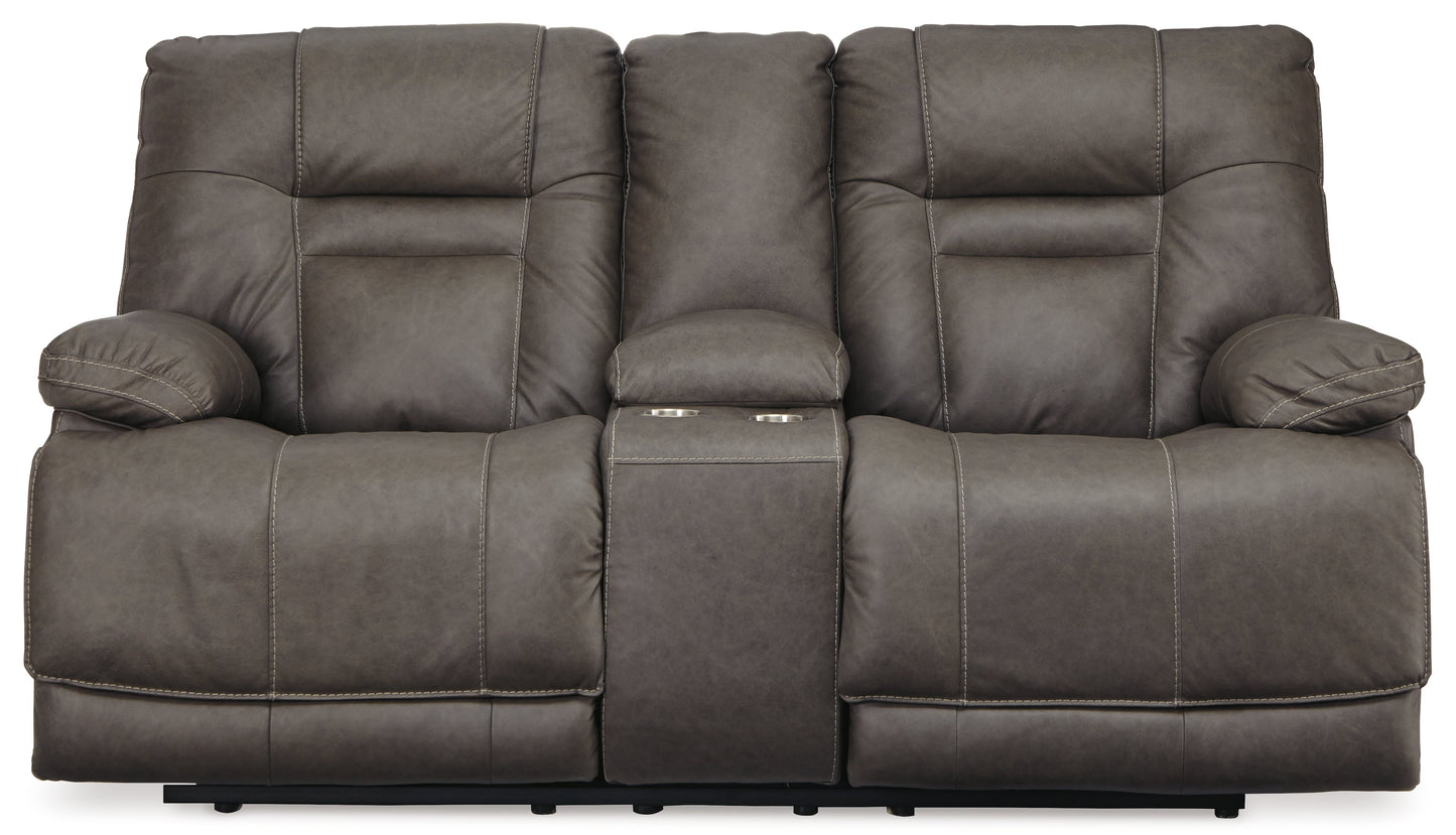 Wurstrow Smoke Power Reclining Sofa, Loveseat and Recliner