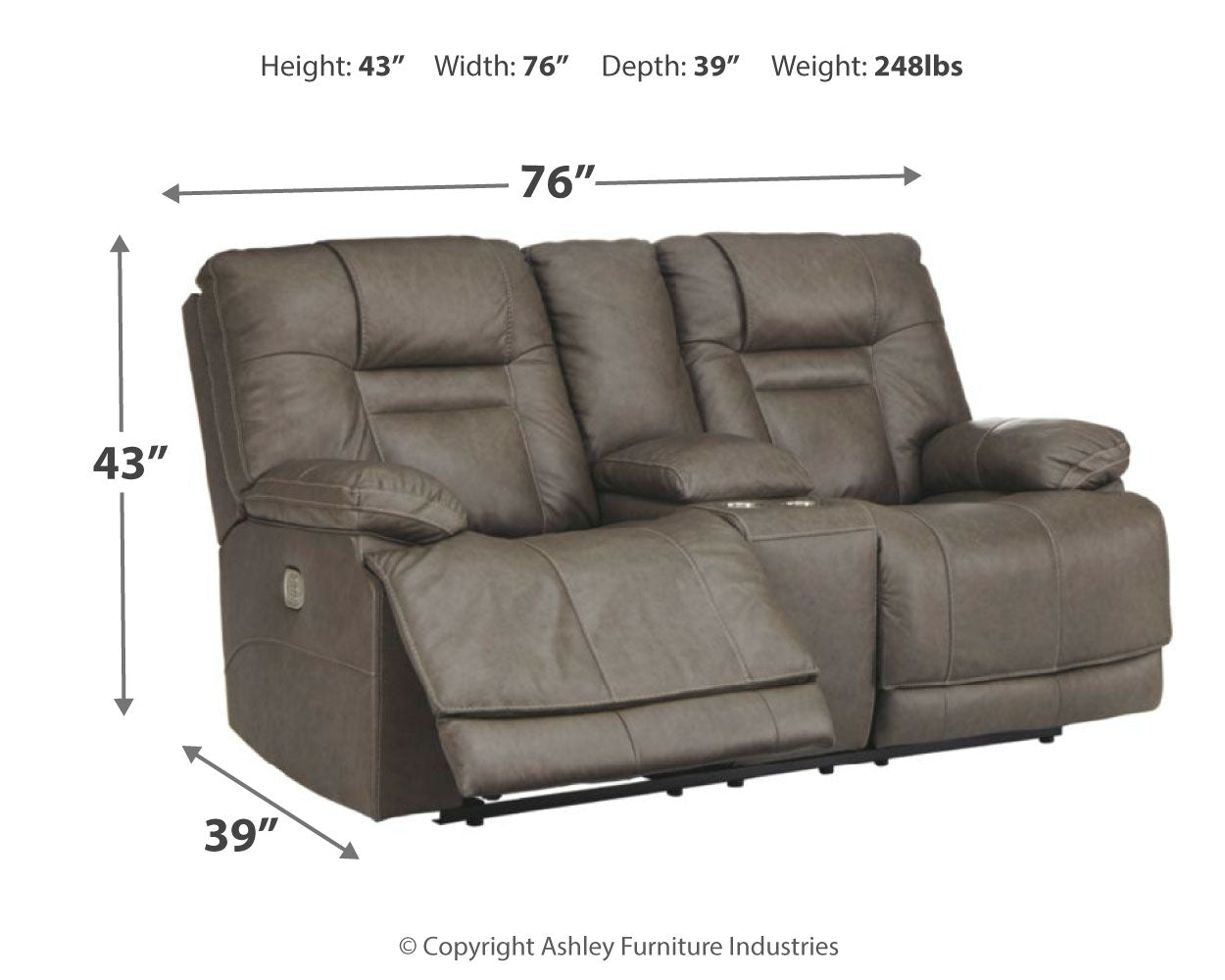 Wurstrow Smoke Power Reclining Sofa, Loveseat and Recliner