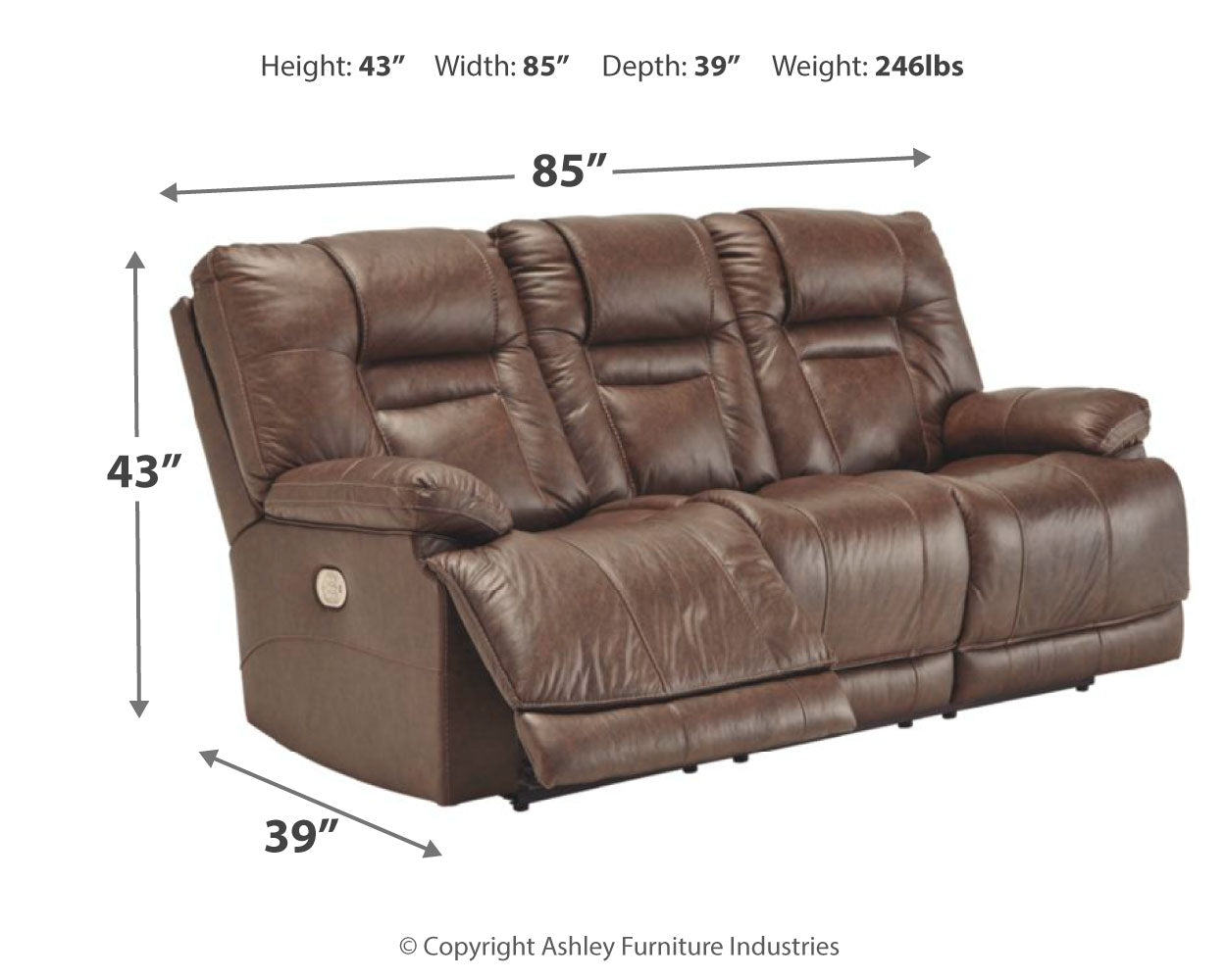 Wurstrow Power Reclining Sofa, Loveseat and Recliner