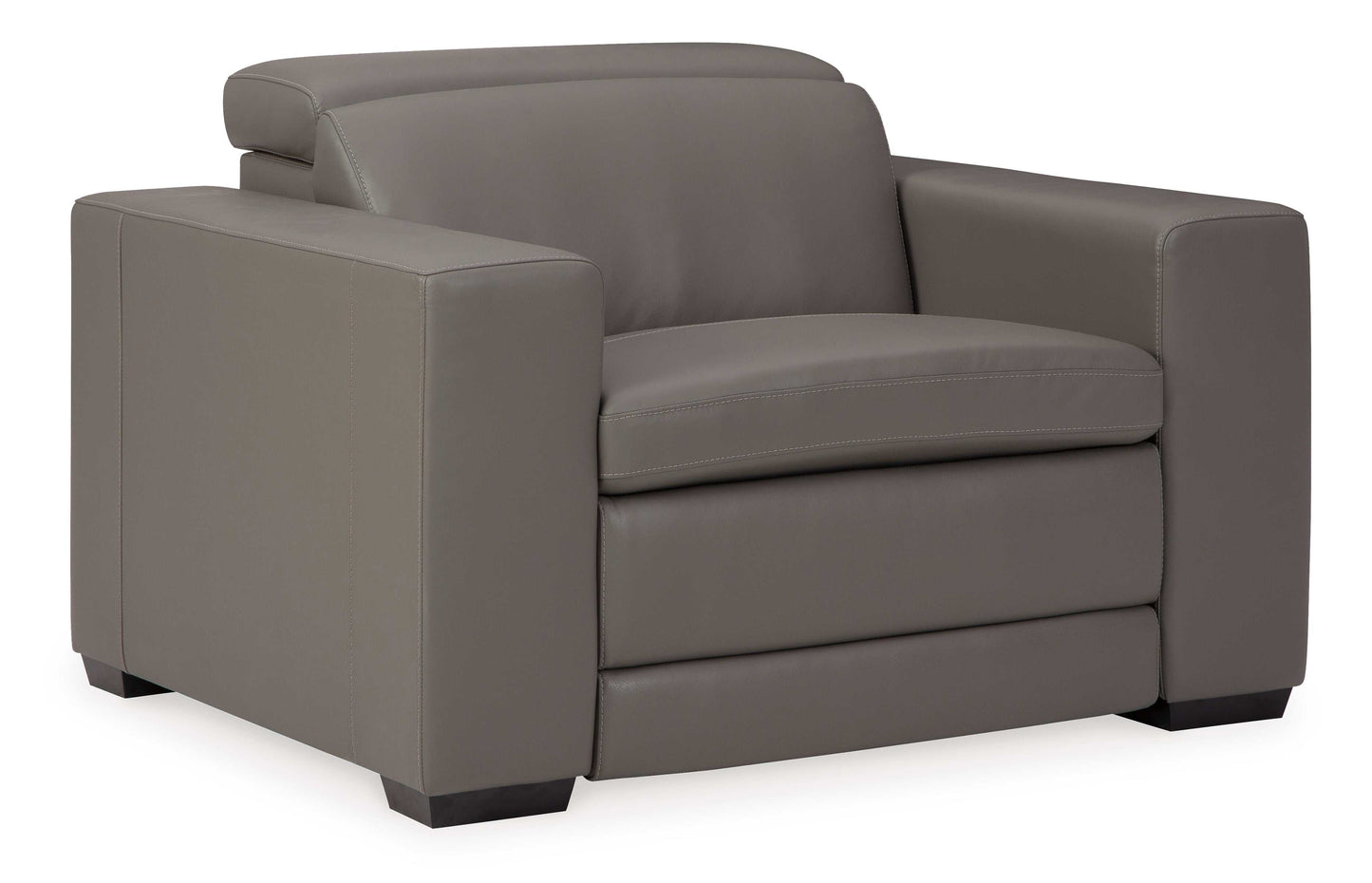 Texline Gray Leather Power Recliner