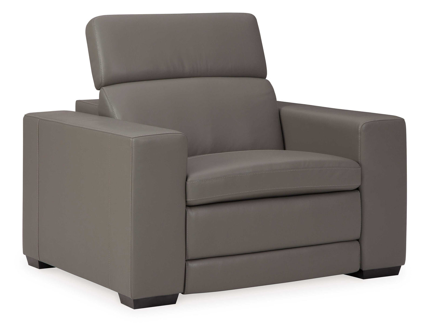 Texline Gray Leather Power Recliner