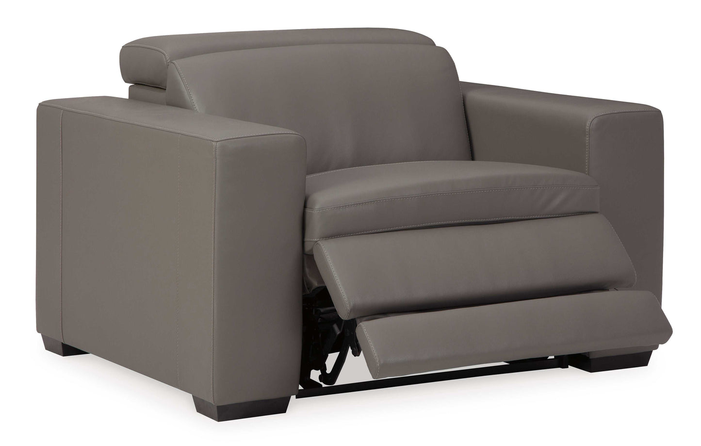 Texline Gray Leather Power Recliner