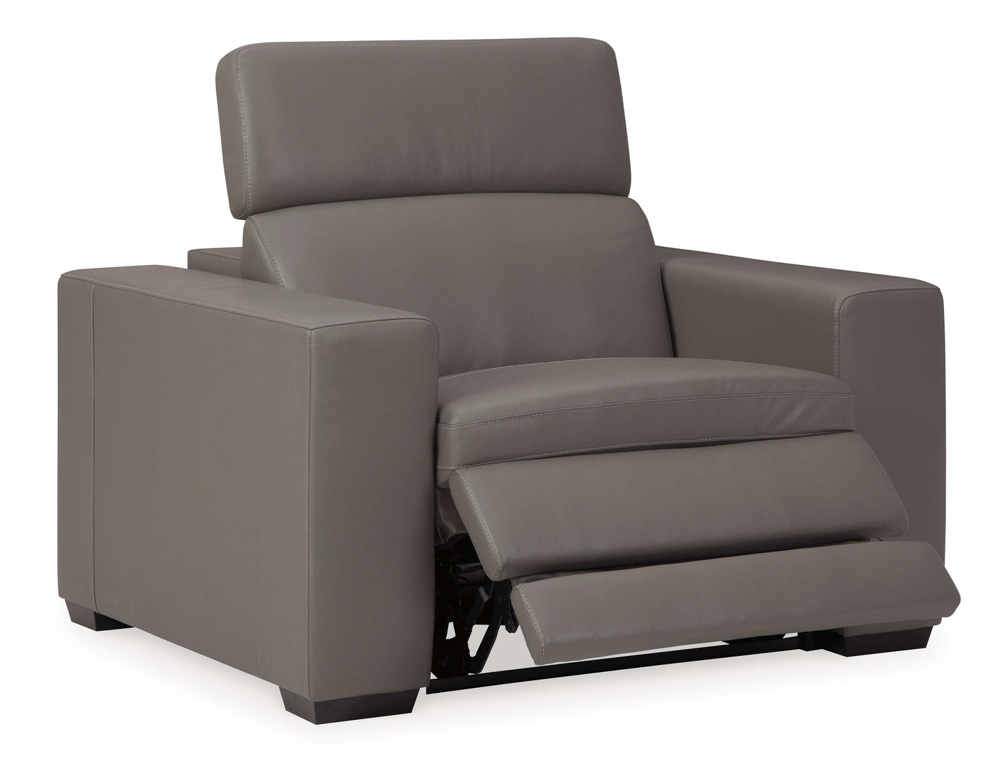 Texline Gray Leather Power Recliner