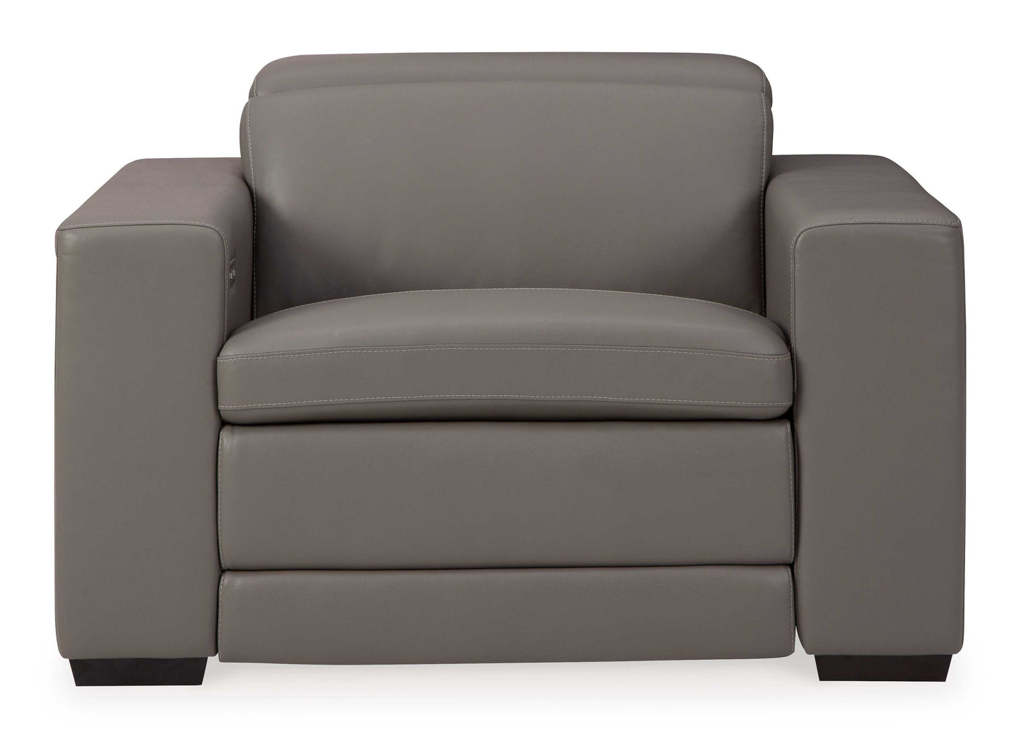 Texline Gray Leather Power Recliner