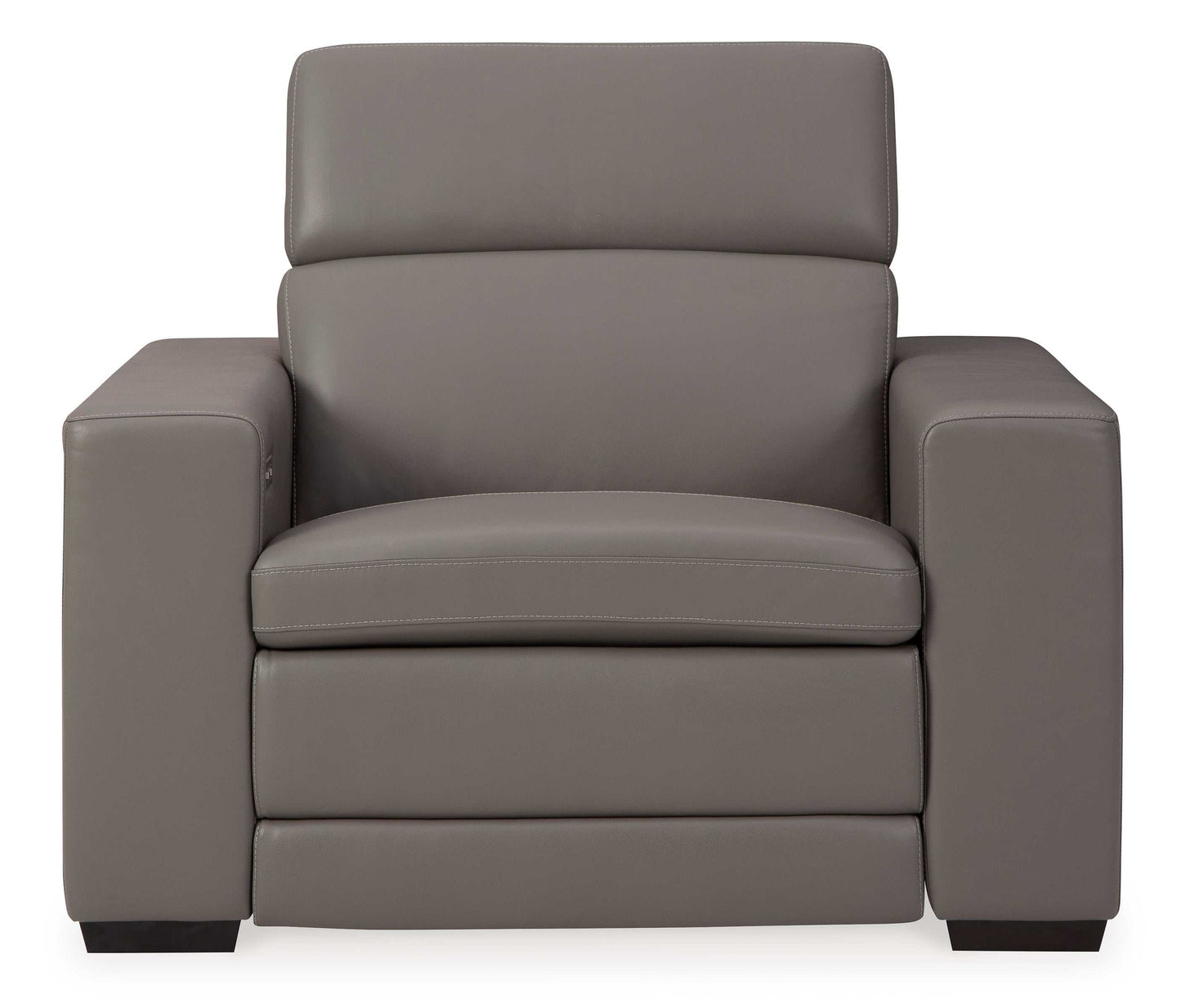 Texline Gray Leather Power Recliner