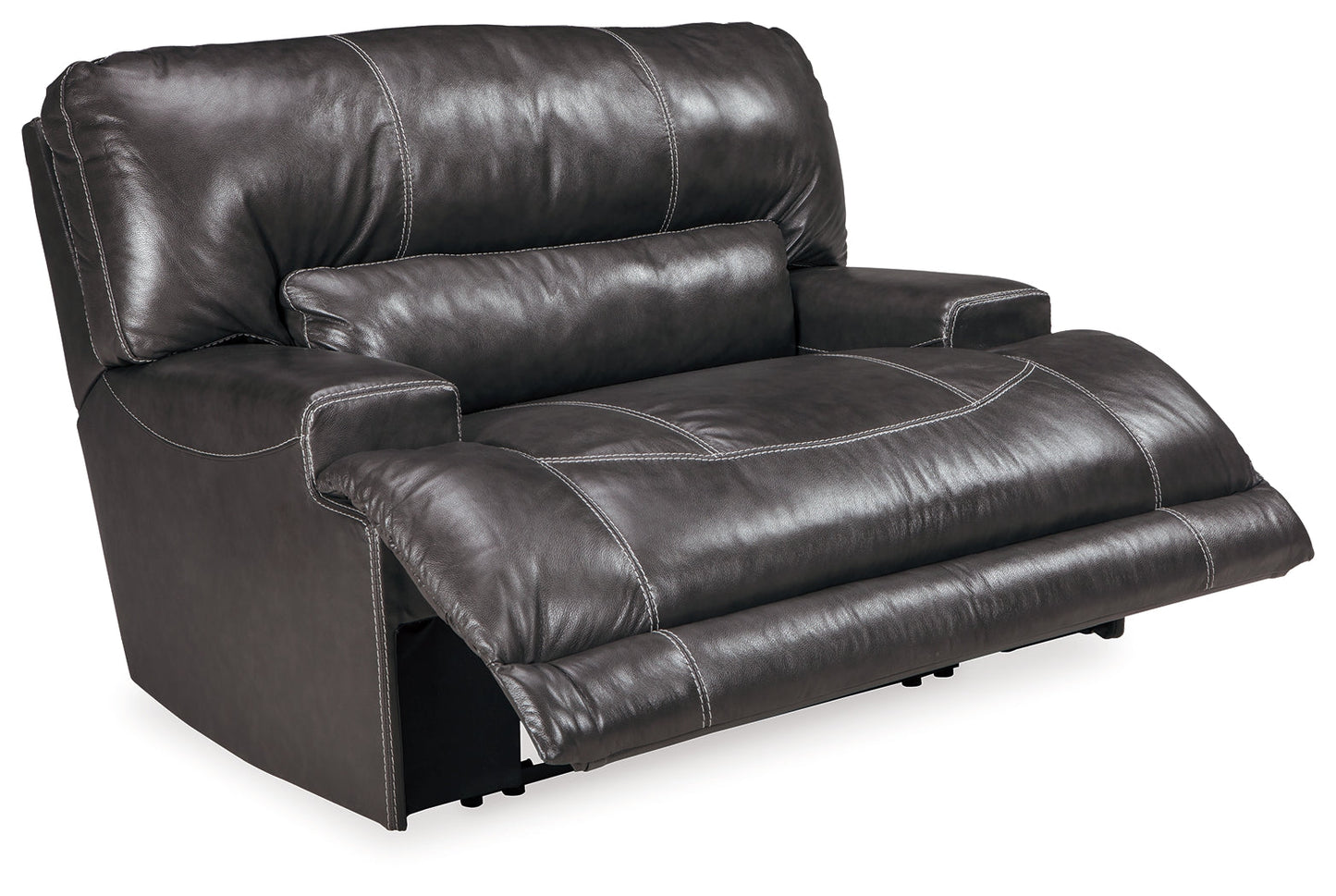 McCaskill Gray Power Reclining Loveseat and Oversized Recliner