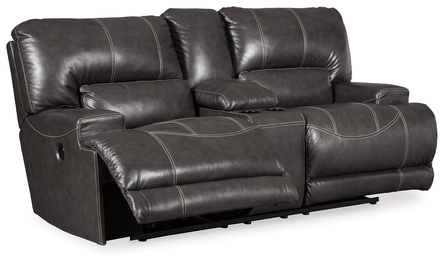 McCaskill Gray Power Reclining Loveseat and Oversized Recliner