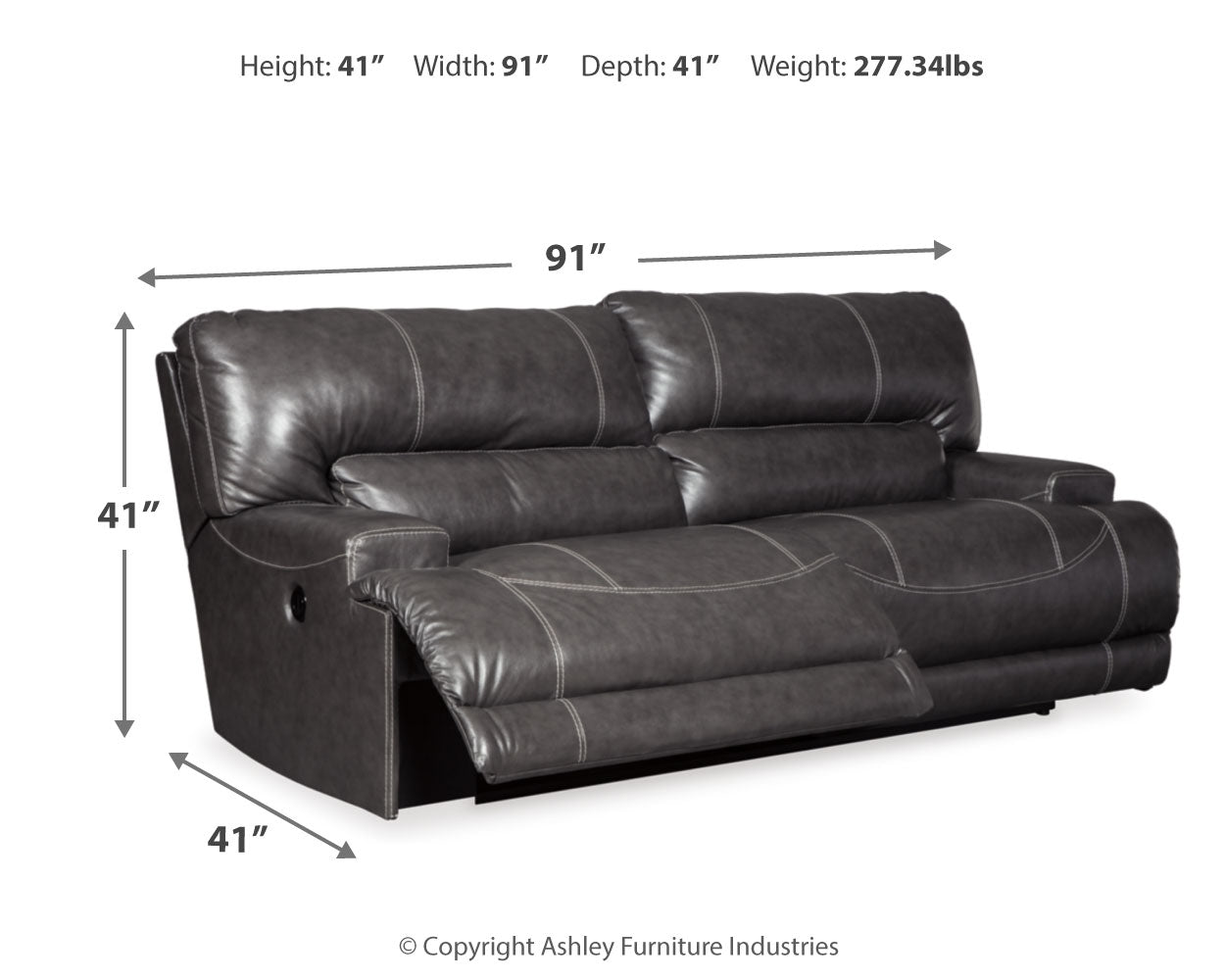 McCaskill Gray Power Reclining Sofa and Loveseat