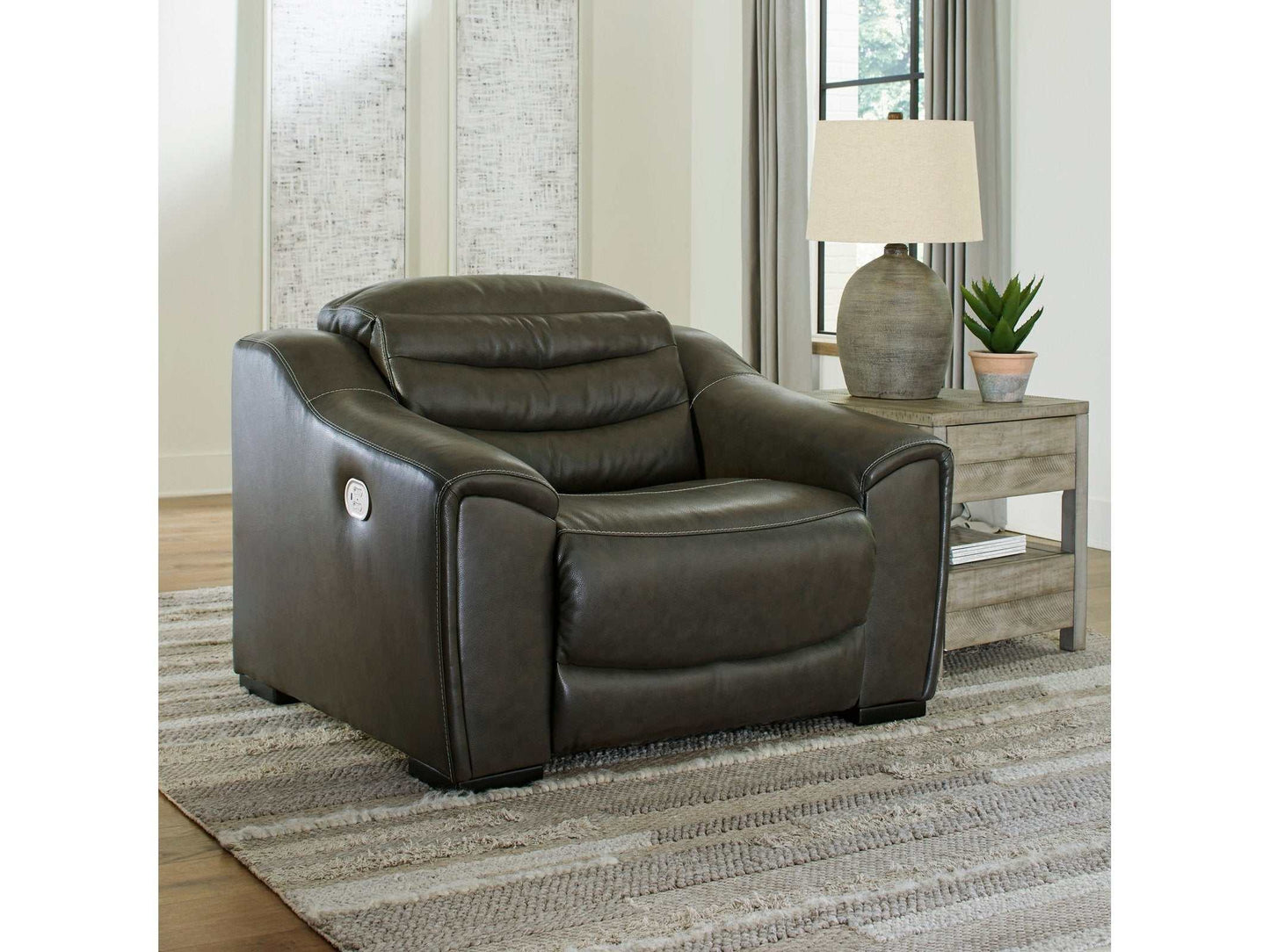 Center Line Dark Gray Power Recliner