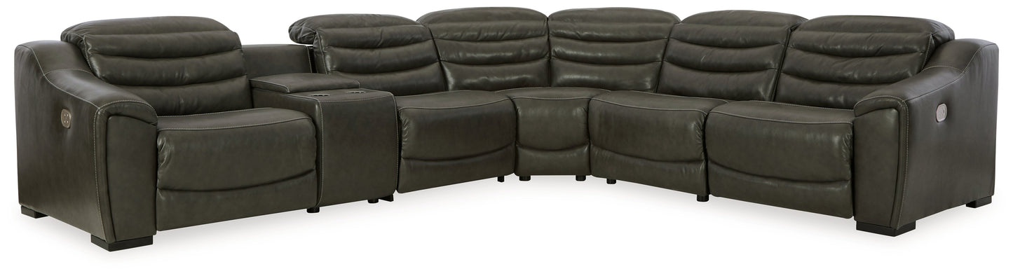 Center Line Dark Gray 6-Piece Power Reclining Sectional