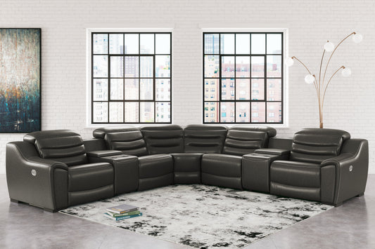 Center Line Dark Gray 7-Piece Power Reclining Sectional