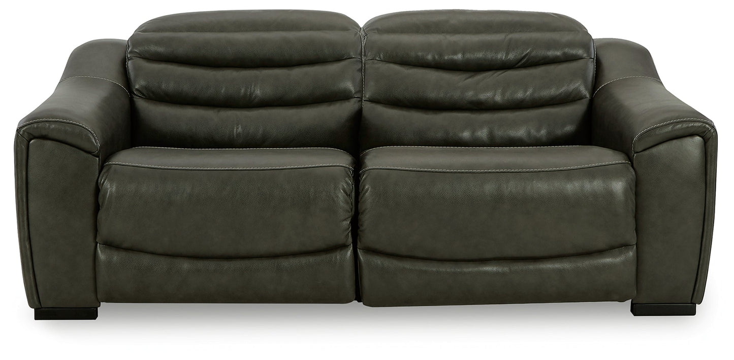 Center Line Dark Gray 2-Piece Power Reclining Sectional Loveseat