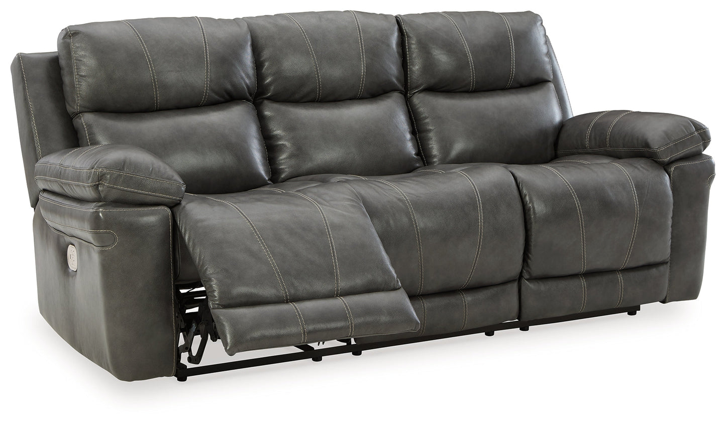 Edmar Charcoal Power Reclining Sofa