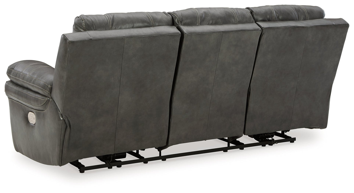 Edmar Charcoal Power Reclining Sofa