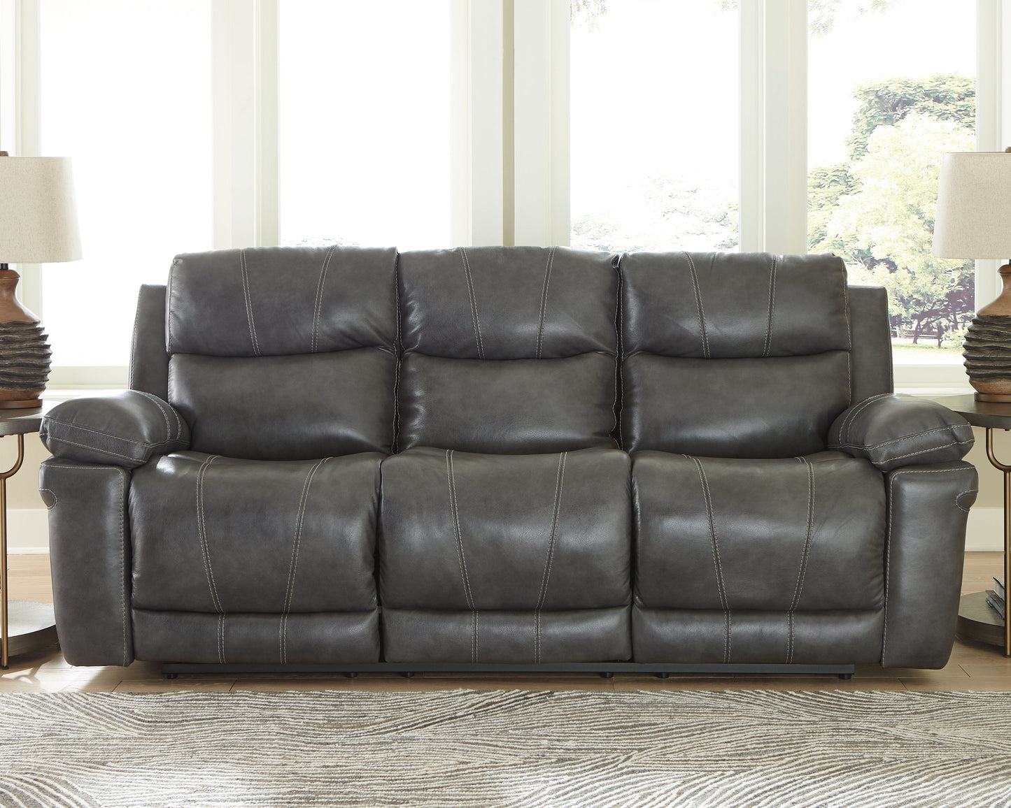 Edmar Charcoal Power Reclining Sofa