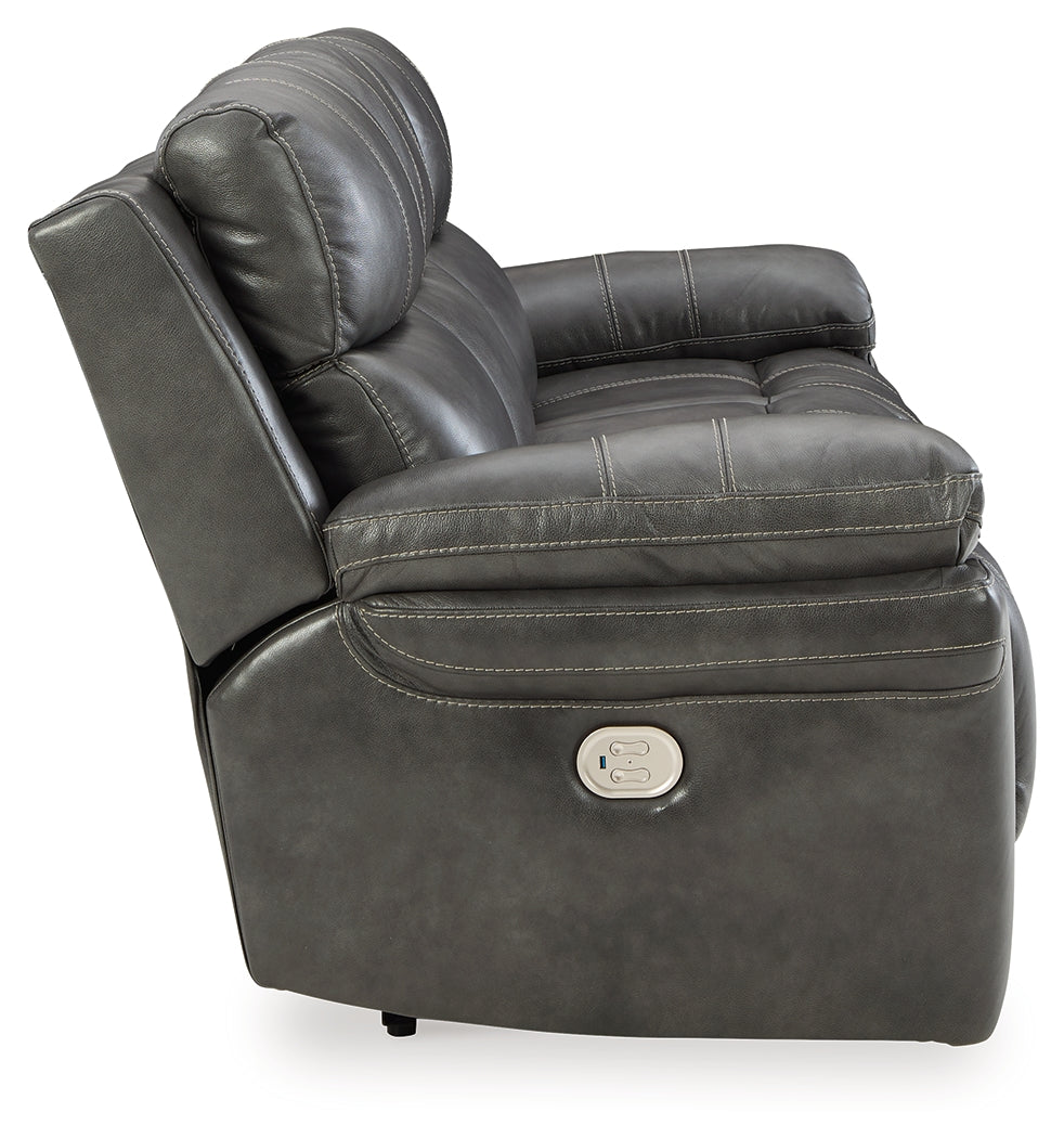 Edmar Charcoal Power Reclining Sofa