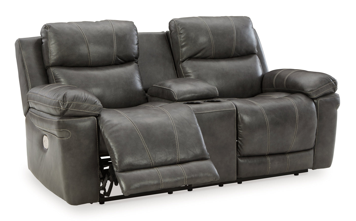 Edmar Charcoal Power Reclining Sofa and Loveseat