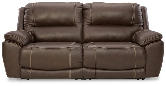 Dunleith Chocolate 2-Piece Power Reclining Sectional Loveseat