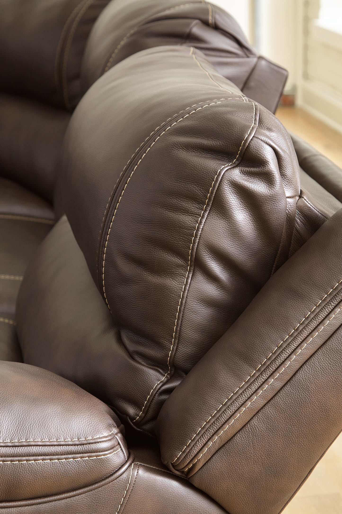 Dunleith Chocolate 3-Piece Power Reclining Loveseat with Console