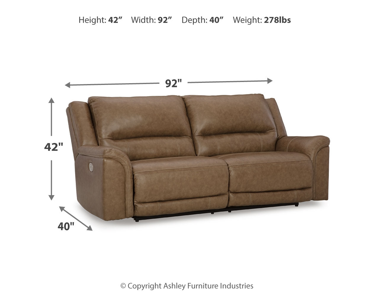 Trasimeno Caramel Power Reclining Sofa and Loveseat