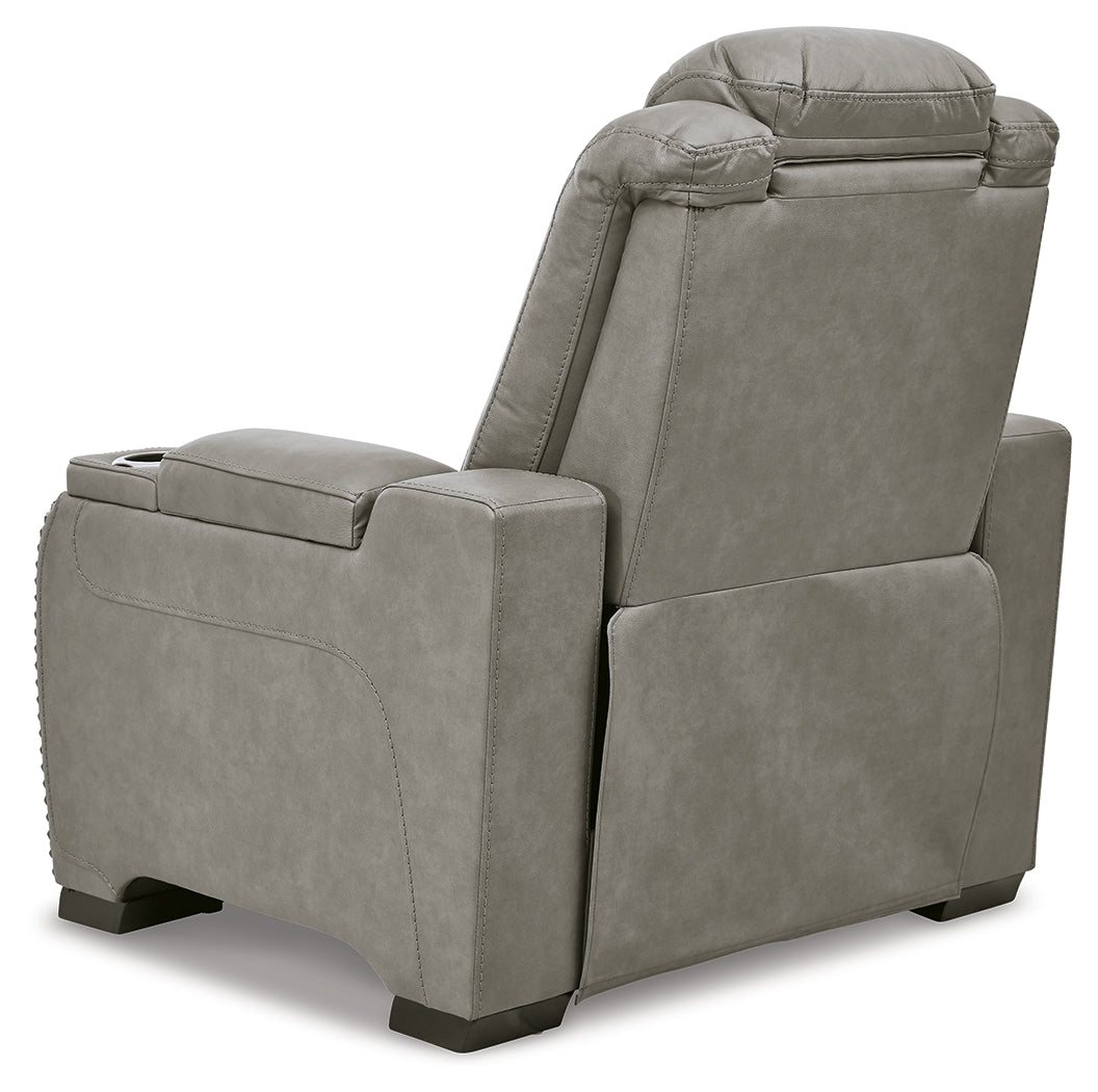 The Man-Den Gray Power Reclining Sofa and Recliner