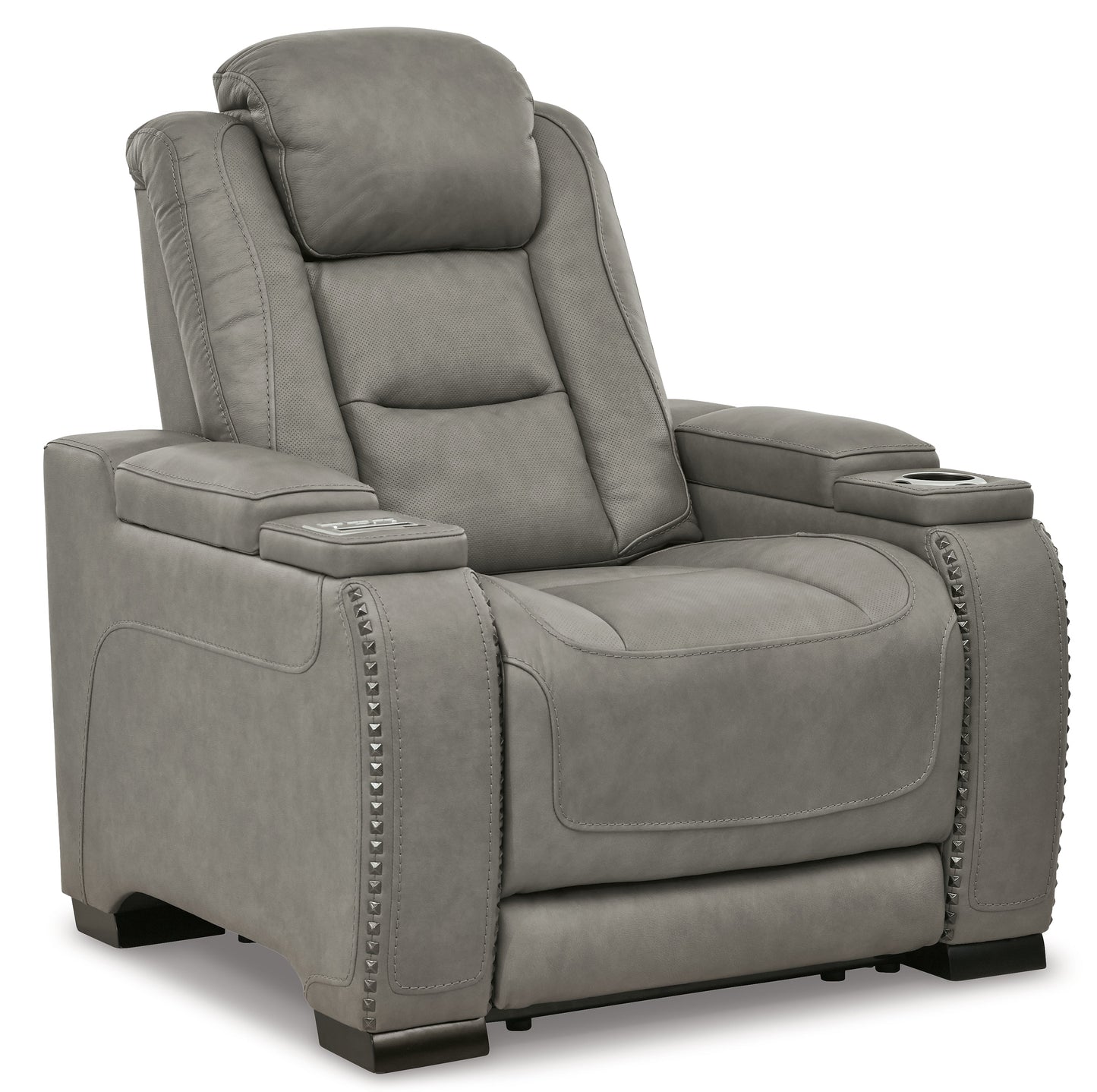 The Man-Den Gray Power Reclining Sofa and Loveseat with Power Recliner