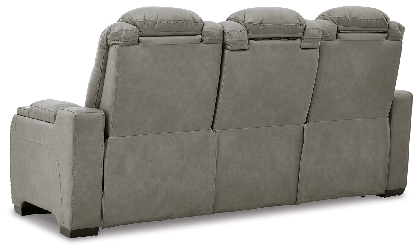 The Man-Den Gray Power Reclining Sofa and Recliner