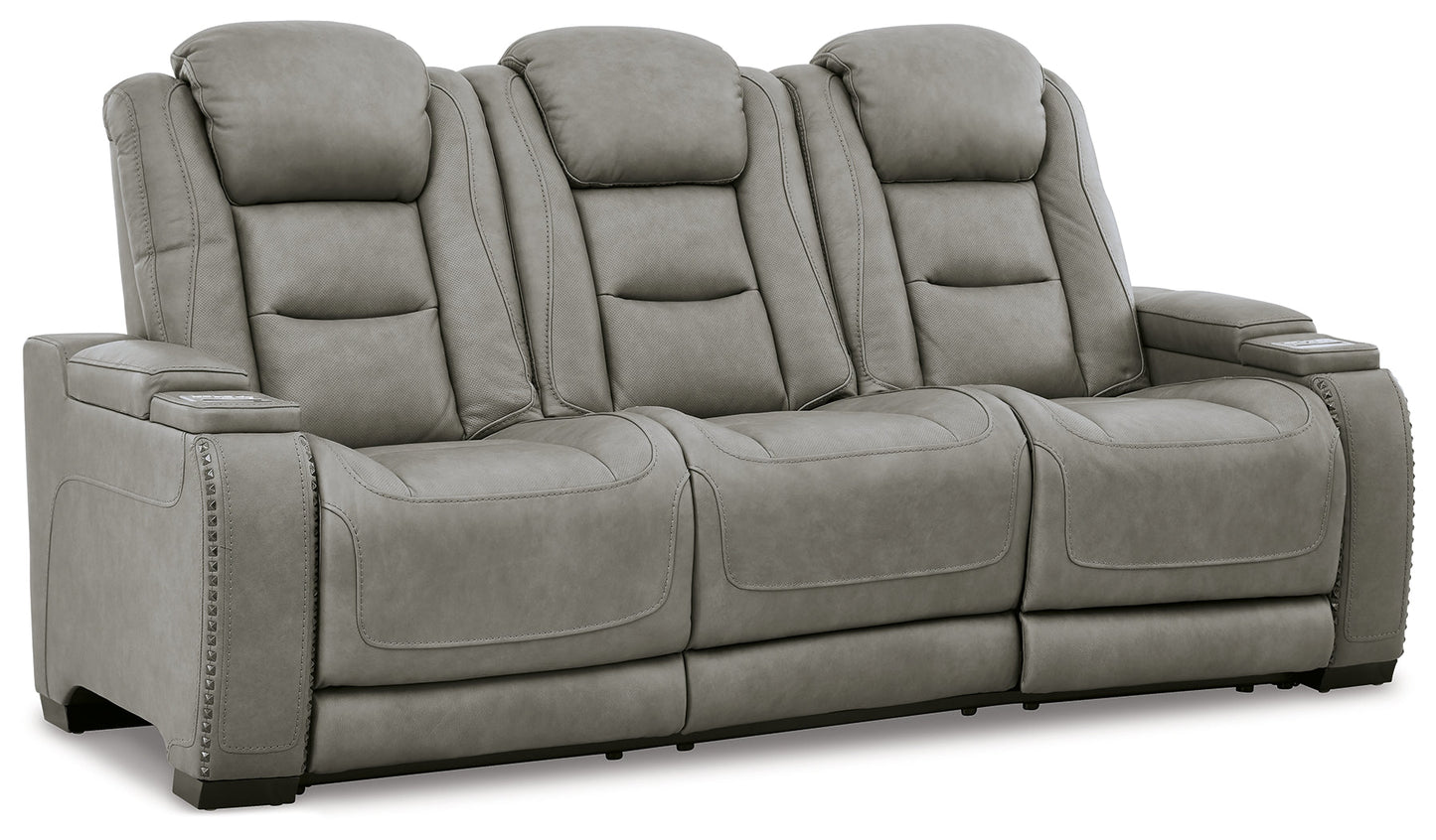 The Man-Den Gray Power Reclining Sofa and Recliner