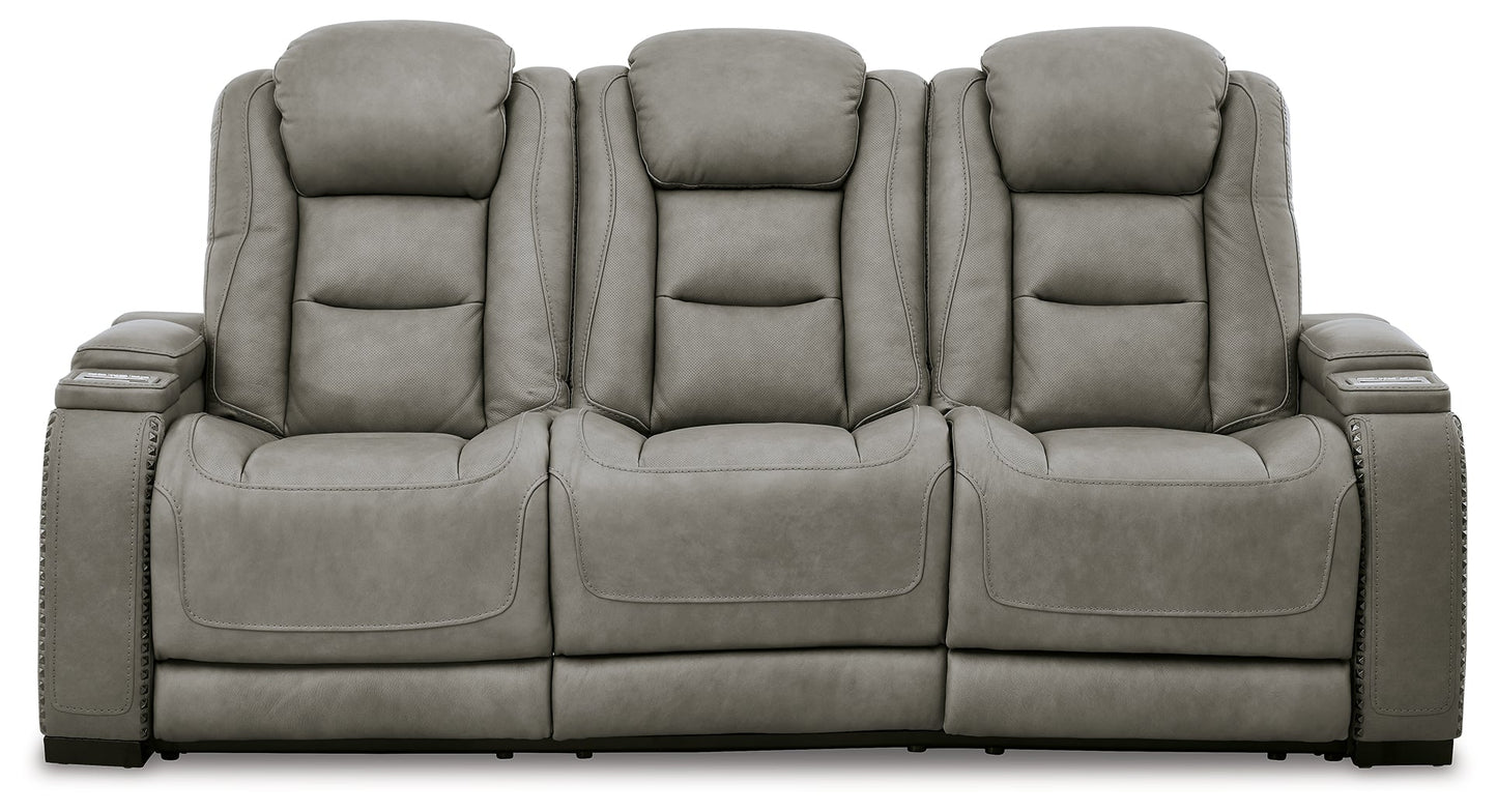 The Man-Den Gray Power Reclining Sofa and Recliner